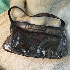 Calvin Klein Vintage Bronze Snakeskin Shoulder Bag